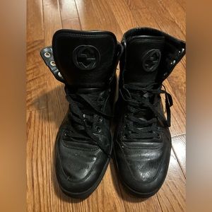 Gucci men’s high top leather sneaker
